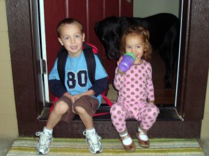 Owen reese and roxy 1st day of kindy